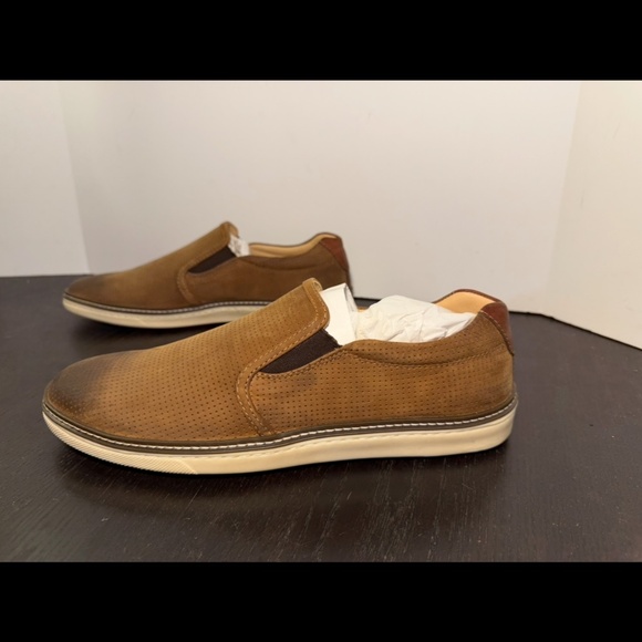 NWOB Johnston & Murphy McGuffey Perforated Leather Slip On Sneaker Brown Men 11M main image 9